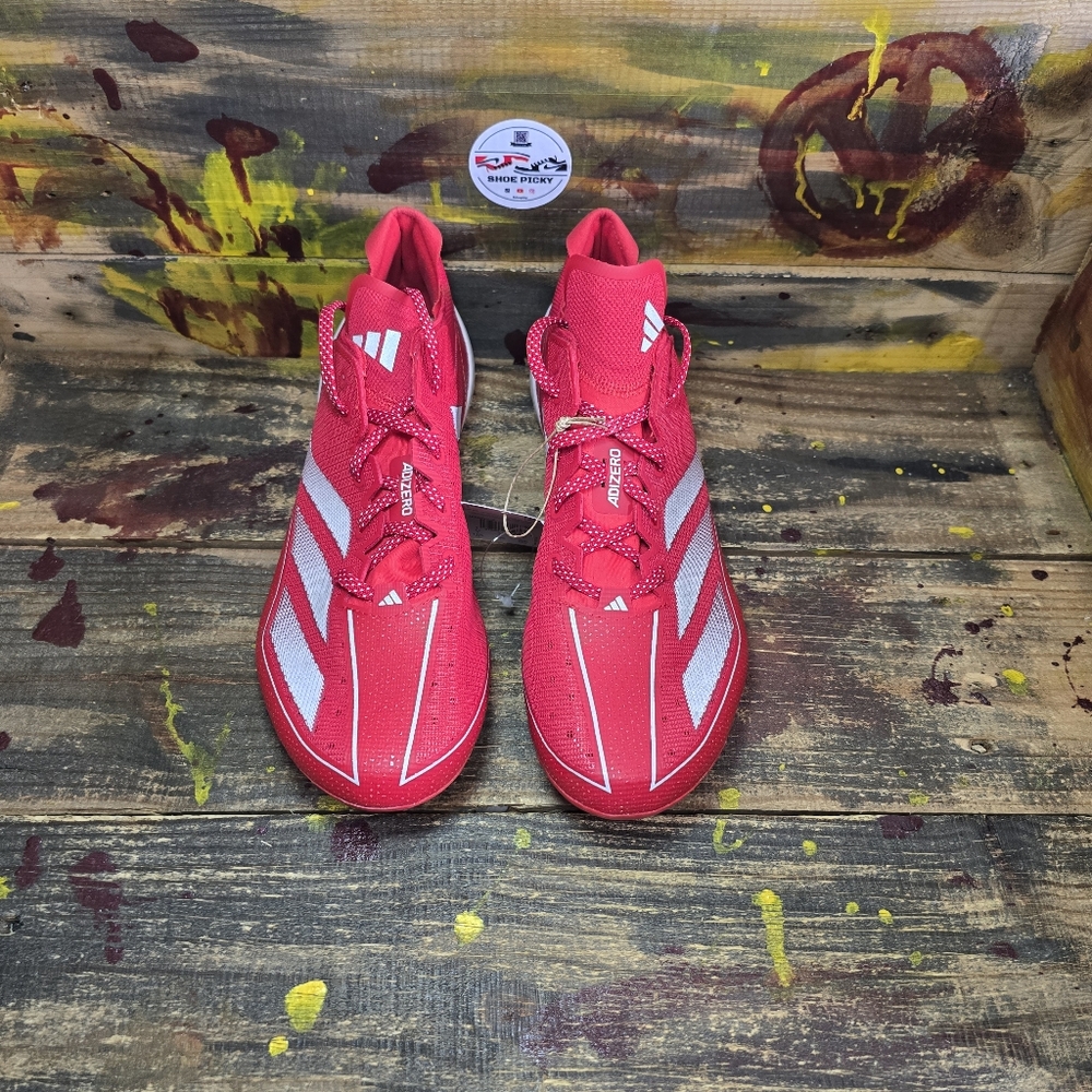 Size 11.5 Adidas Adizero Electric Football Cleats Team Power Red/White IH5033 - Picture 2 of 8